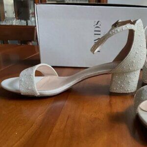 David's Bridal Block Heel Shoe - Kaya New with bag